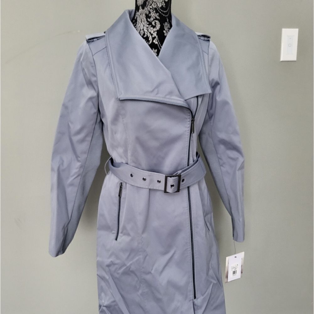 London Fog Single Breasted Hooded Trench-PEBBLE-Small